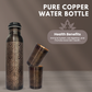 Flower engraved Copper Water Bottle Set with 2 Matching Glasses