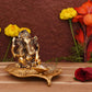 Ganesh Idol with Leaf Diya Pooja Decor