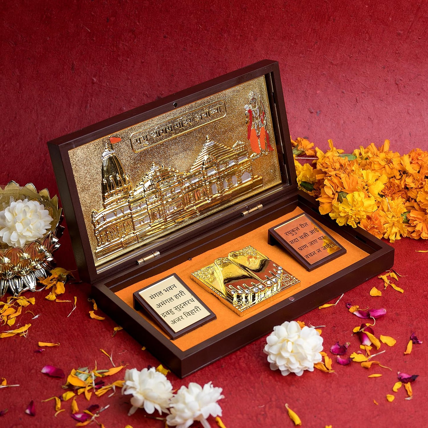 Gold Plated Shree Ram Janambhumi ayodhya Temple Charan Paduka