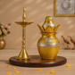 Handcrafted Brass Kalash with Coconut & Leaf Motif – Traditional Pooja Decor - Vanika Store