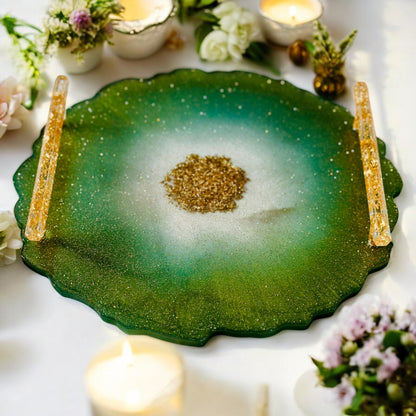 Handcrafted Resin Geode Serving Tray – Luxury Epoxy Home Décor