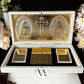 Gold-Plated Sacred Blessings Box | Peace, Love & Faith Keepsake | Religious Home Décor Gift Set