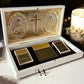 Gold-Plated Sacred Blessings Box | Peace, Love & Faith Keepsake | Religious Home Décor Gift Set