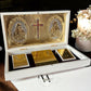 Gold-Plated Sacred Blessings Box | Peace, Love & Faith Keepsake | Religious Home Décor Gift Set