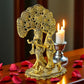 Radha Krishna Idol Under Tree – Antique Gold Finish Decorative Showpiece - Vanika Store