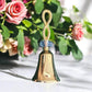 Brass Pooja Bell with Decorative Loop Handle & Crystal Accent – Spiritual Aarti Ghanti for Home Temple - Vanika Store