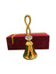 Brass Pooja Bell with Decorative Loop Handle & Crystal Accent – Spiritual Aarti Ghanti for Home Temple - Vanika Store