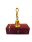 Brass Pooja Bell with Decorative Loop Handle & Crystal Accent – Spiritual Aarti Ghanti for Home Temple - Vanika Store