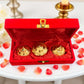 Pure Brass Haldi Kumkum Holder Set with Red Velvet Box – Traditional Pooja Accessory for Festive & Wedding Gifting - Vanika Store