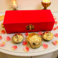 Pure Brass Haldi Kumkum Holder Set with Red Velvet Box – Traditional Pooja Accessory for Festive & Wedding Gifting - Vanika Store
