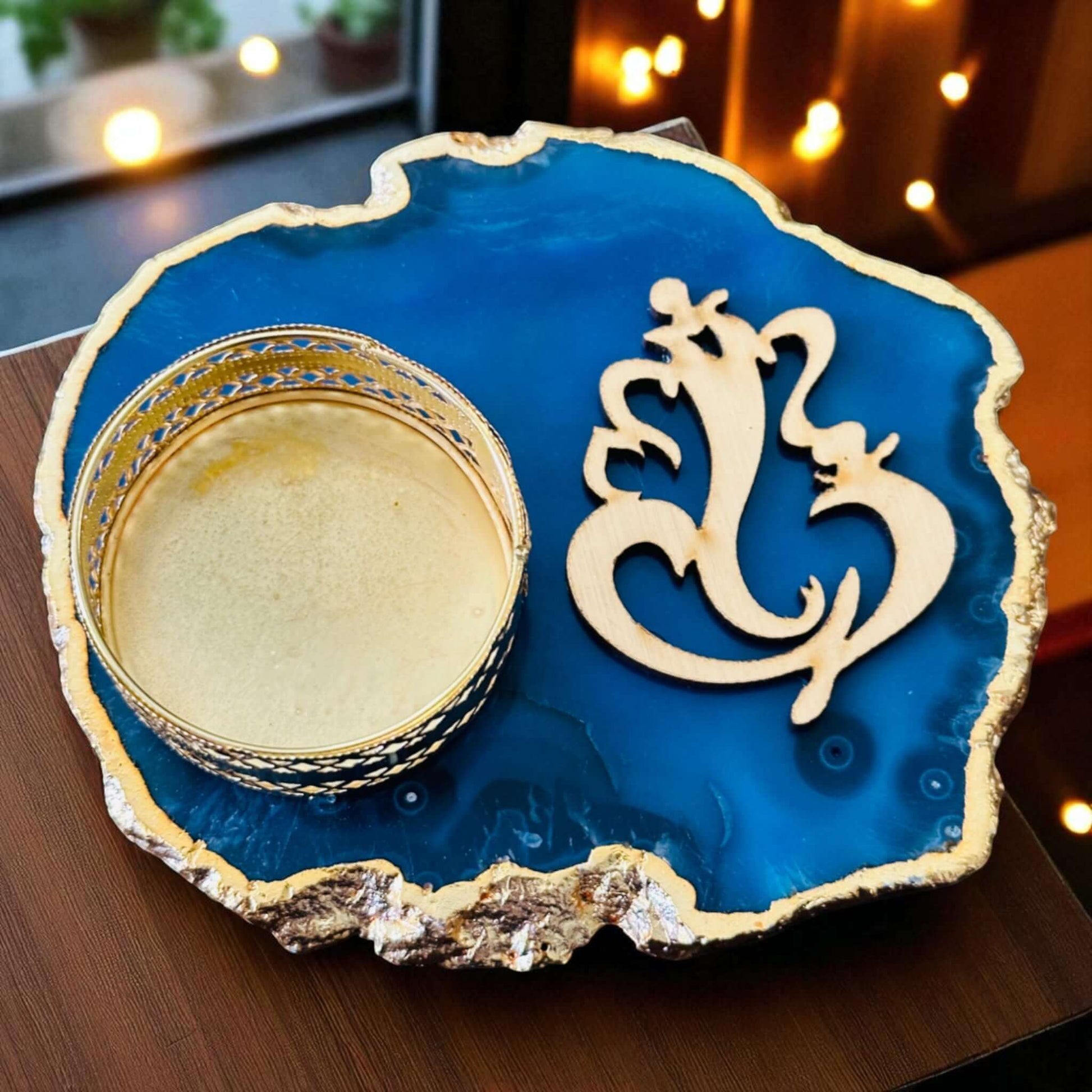 Ganesha Agate Stone Decor Set – One-of-a-Kind Spiritual Gift - Vanika Store