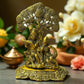 Handcrafted Brass Radha Krishna Idol Under Tree, Antique Finish Spiritual Home Decor.