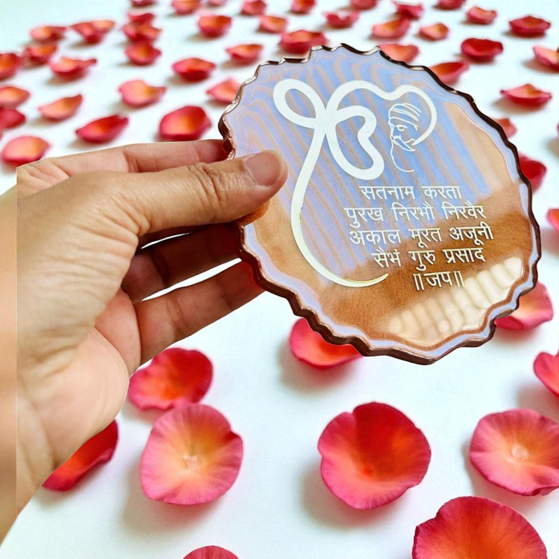Handmade Resin Coasters – Guru Nanak Dev Ji & Shukrana Guru Ji Design Vanika Creations