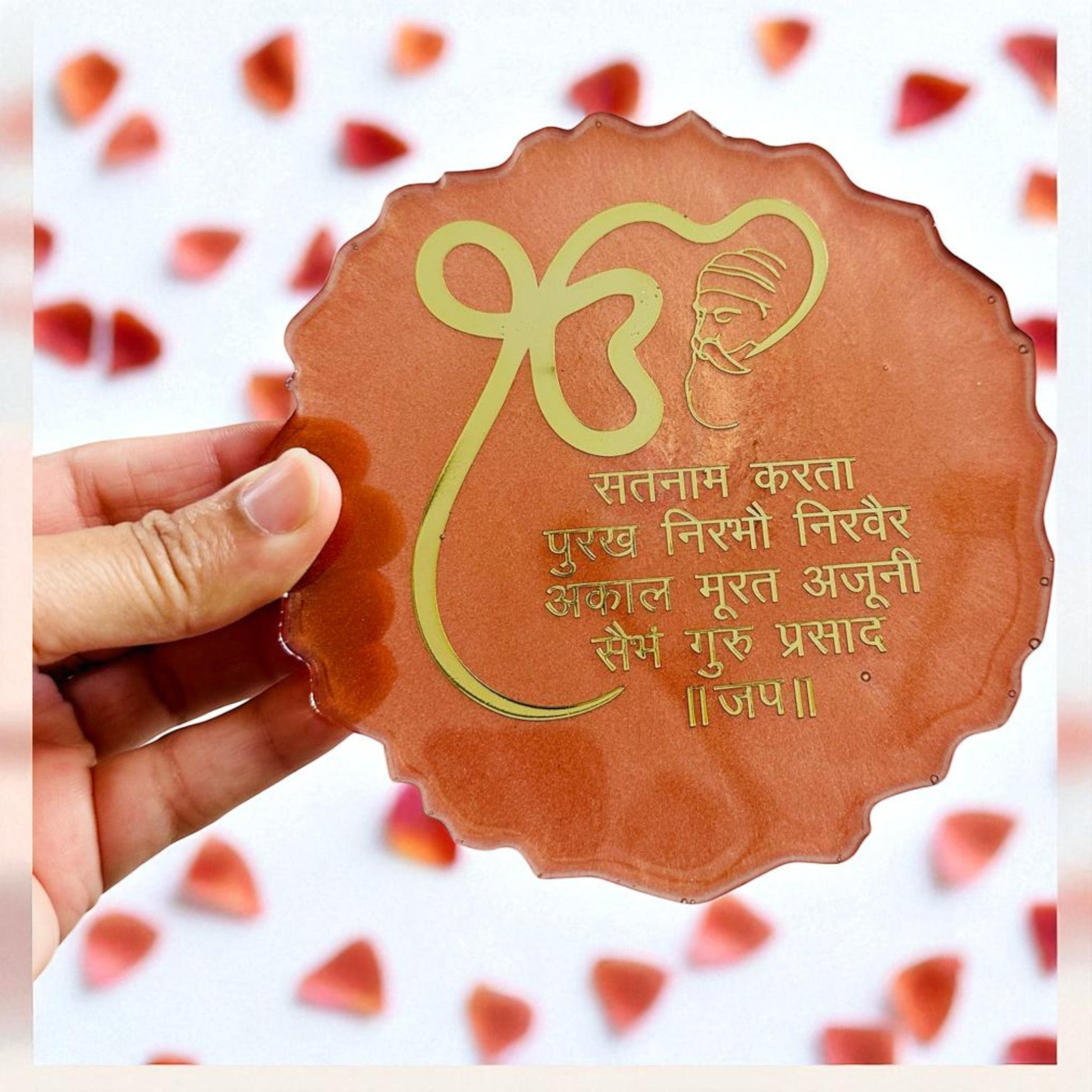 Handmade Resin Coasters – Guru Nanak Dev Ji & Shukrana Guru Ji Design Vanika Creations