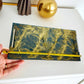 Luxury Resin Serving Tray – Gold & Teal Art on MDF Base, 24"x12" Vanika Creations