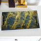 Luxury Resin Serving Tray – Gold & Teal Art on MDF Base, 24"x12" Vanika Creations
