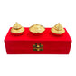 Pure Brass Haldi Kumkum Holder Set with Red Velvet Box – Traditional Pooja Accessory for Festive & Wedding Gifting - Vanika Store
