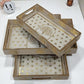 Wooden Serving Tray Set of 3 – Tree of Life Design | Decorative Nesting Trays | Tea, Coffee, Kitchen & Home Décor | Festival & Gift Vanika Creations