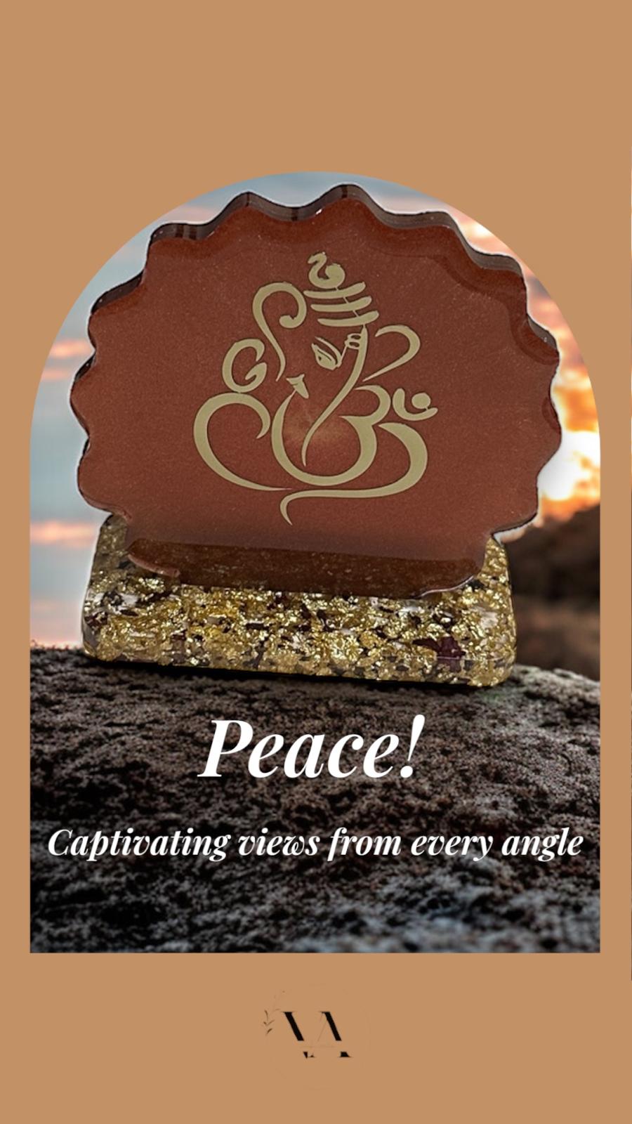 Handmade Ganesha  Resin Plate set with Stand – Luxury Gift set Vanika Creations
