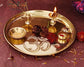 Brass Pooja Thali with Accessories – 8" Round Traditional Set - Vanika Store