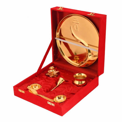 elegant Stainless Steel Pooja Thali Set