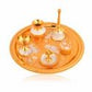 Pure Brass Pooja Thali Set with Accessories & Velvet Storage Box – 10" Diameter, 1.5 Kg Traditional Hindu Puja Plate - Vanika Store
