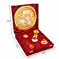 Pure Brass Pooja Thali Set with Accessories & Velvet Storage Box – 10" Diameter, 1.5 Kg Traditional Hindu Puja Plate - Vanika Store