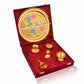 Pure Brass Pooja Thali Set with Accessories & Velvet Storage Box – 10" Diameter, 1.5 Kg Traditional Hindu Puja Plate - Vanika Store