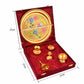 Pure Brass Pooja Thali Set with Accessories & Velvet Storage Box – 10" Diameter, 1.5 Kg Traditional Hindu Puja Plate - Vanika Store