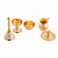 Pure Brass Pooja Thali Set with Accessories & Velvet Storage Box – 10" Diameter, 1.5 Kg Traditional Hindu Puja Plate - Vanika Store