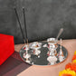 Daily Hindu rituals and aartis thali set with agarbatti holder