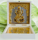 Shri Lakshmi with Lakshmi Yantra – 24K Gold Plated Pocket Temple | Wealth & Prosperity Idol | Small Hindu Pooja Gift | Travel Altar Decor - Vanika Store