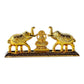 Lakshmi Haldi Kumkum Holder with Elephants – Gold-Plated Decorative Storage Box for Pooja & Gifting - Vanika Store