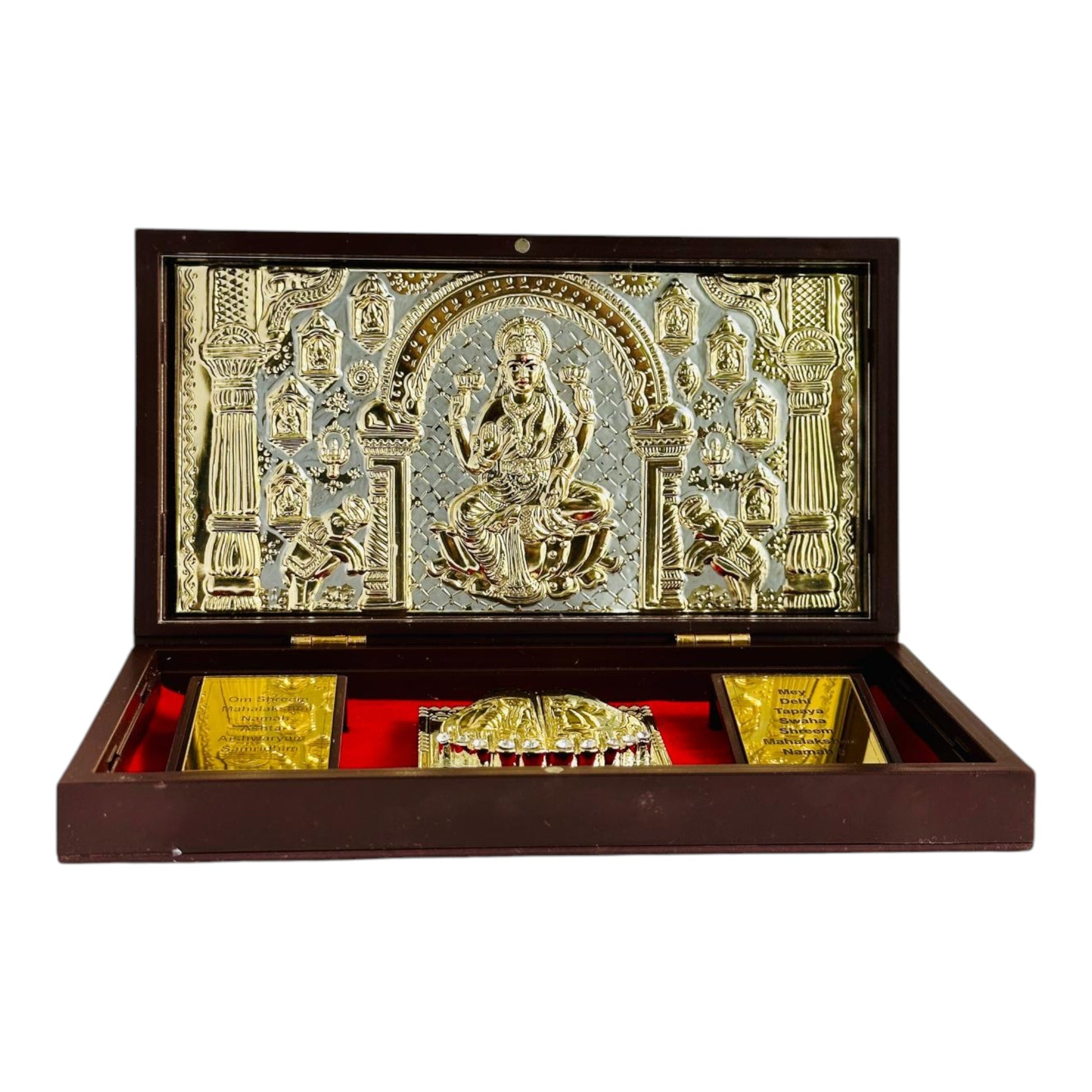 Ashta Lakshmi Charan Paduka – 24K Gold Plated – Divine Footprint of 8 Forms of Goddess Lakshmi for Wealth, Prosperity & Protection - Vanika Store